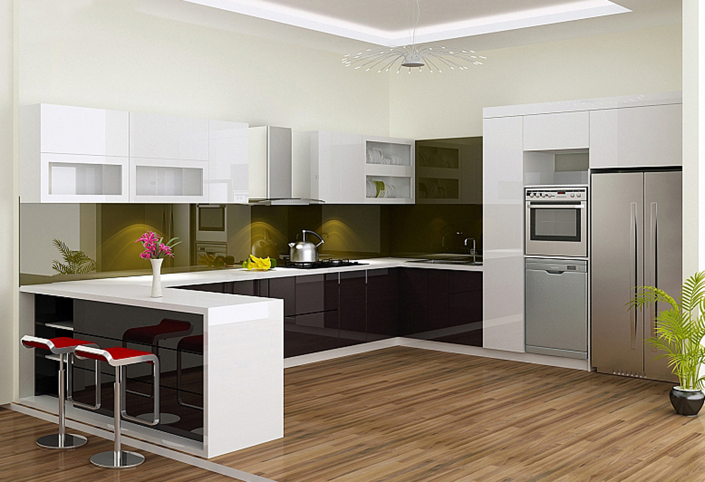 Tủ bếp Acrylic tôn lên vẻ đẹp không gian bếp nhà bạn